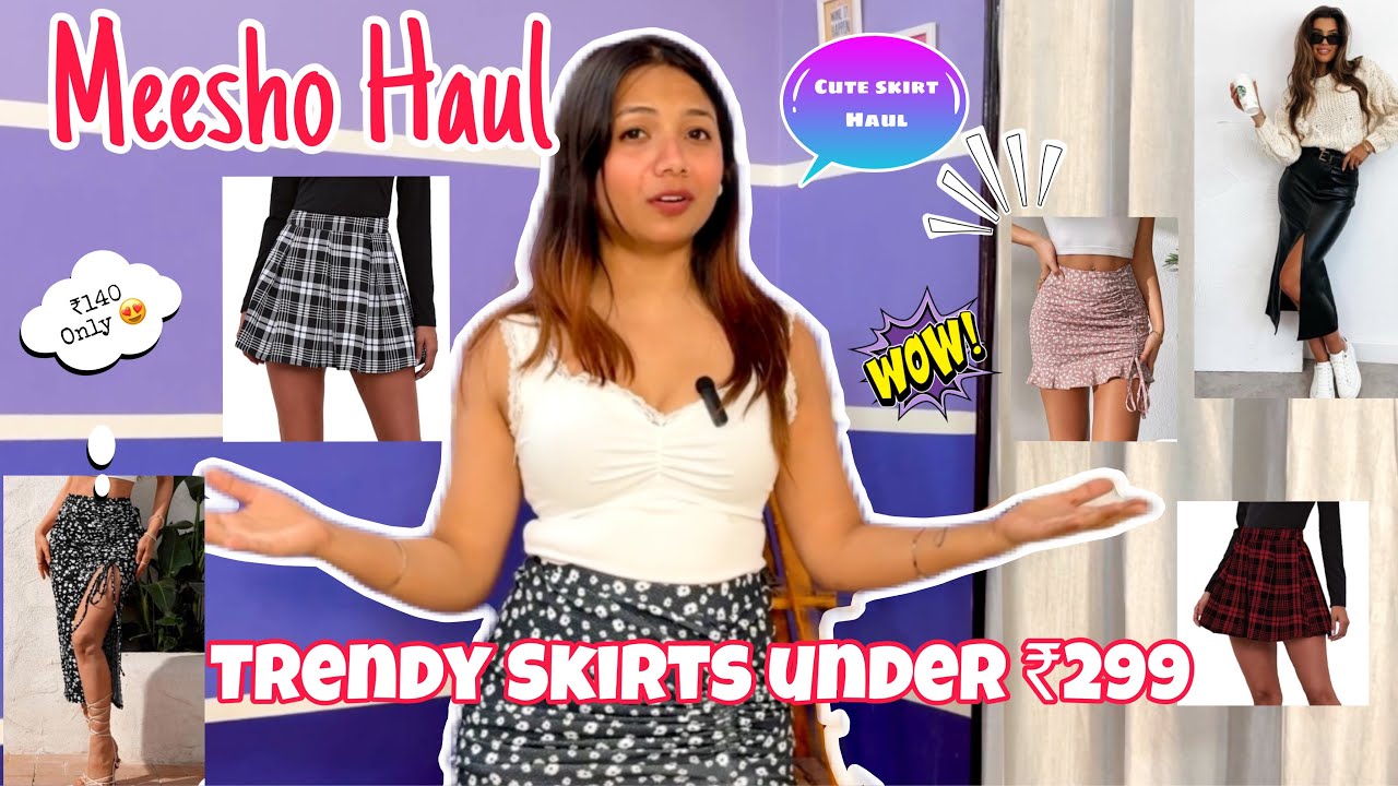 Cute & Trendy Skirt Vo bhi itne saste me 😍 only ₹140 🙊 |  Meesho Try on haul | Vanshika Singla ✨ |