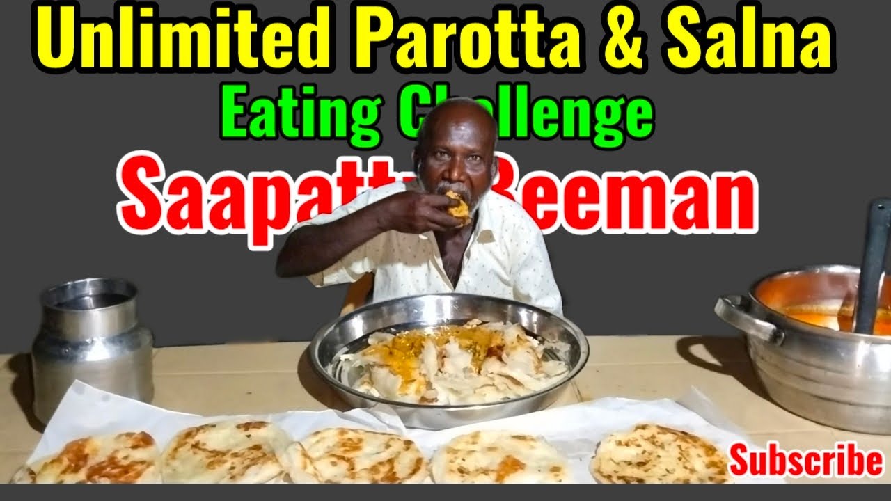 Unlimited Parotta & Salna Eating Challenge | Food Challenge in India | Saapattu Beeman |Buhari hotel