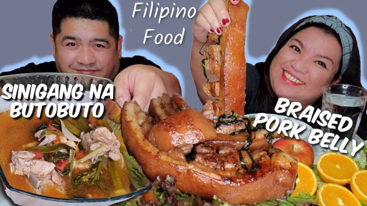 BRAISED PORK BELLY + SINIGANG NA BUTOBUTO MUKBANG!!! Collaboration with @darylandliz1848