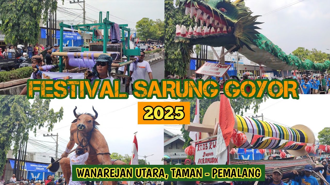 Meriah sekali‼️FESTIVAL SARUNG GOYOR Wanarejan Utara Taman Pemalang 2025 #part1