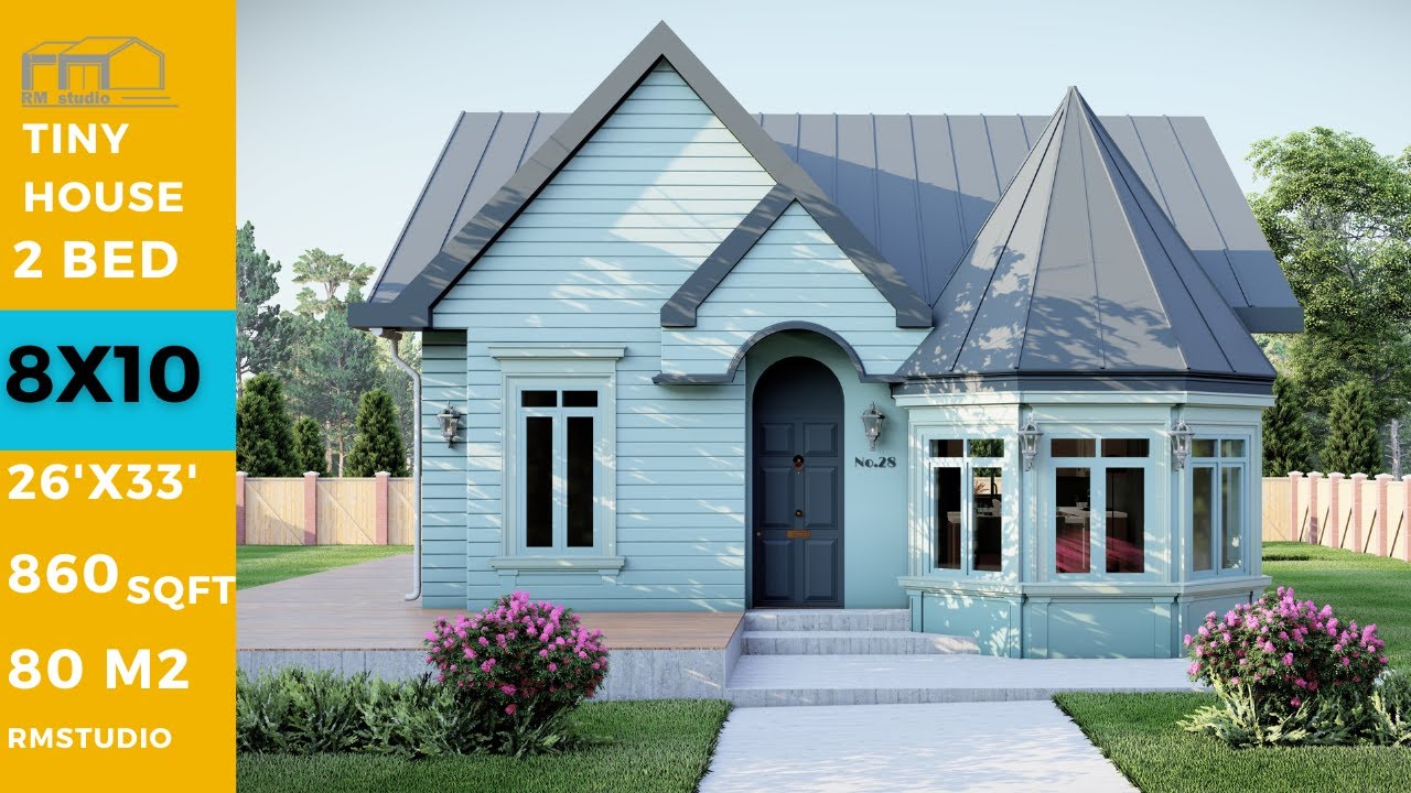 Tiny House Design Idea 8X10  Meters . (860 square foot)