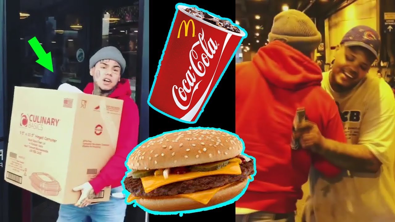 6IX9INE Dał Bezdomnym z CHICAGO 15 Hamburger&oacute;w