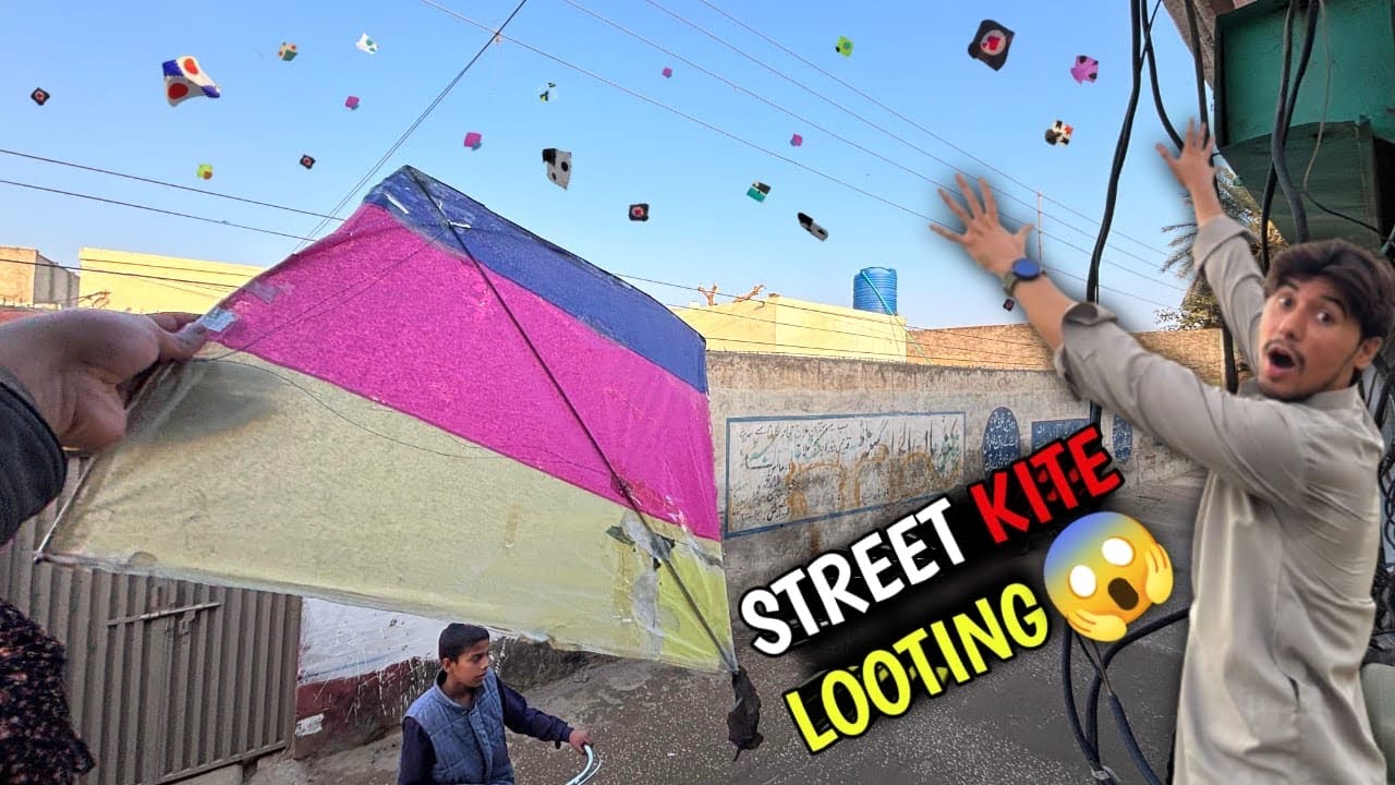 😱Street kite looting || Itny sary kites pkr liya😍 || Full asman patango sy bhar gai🪁 || Kite caught🥵