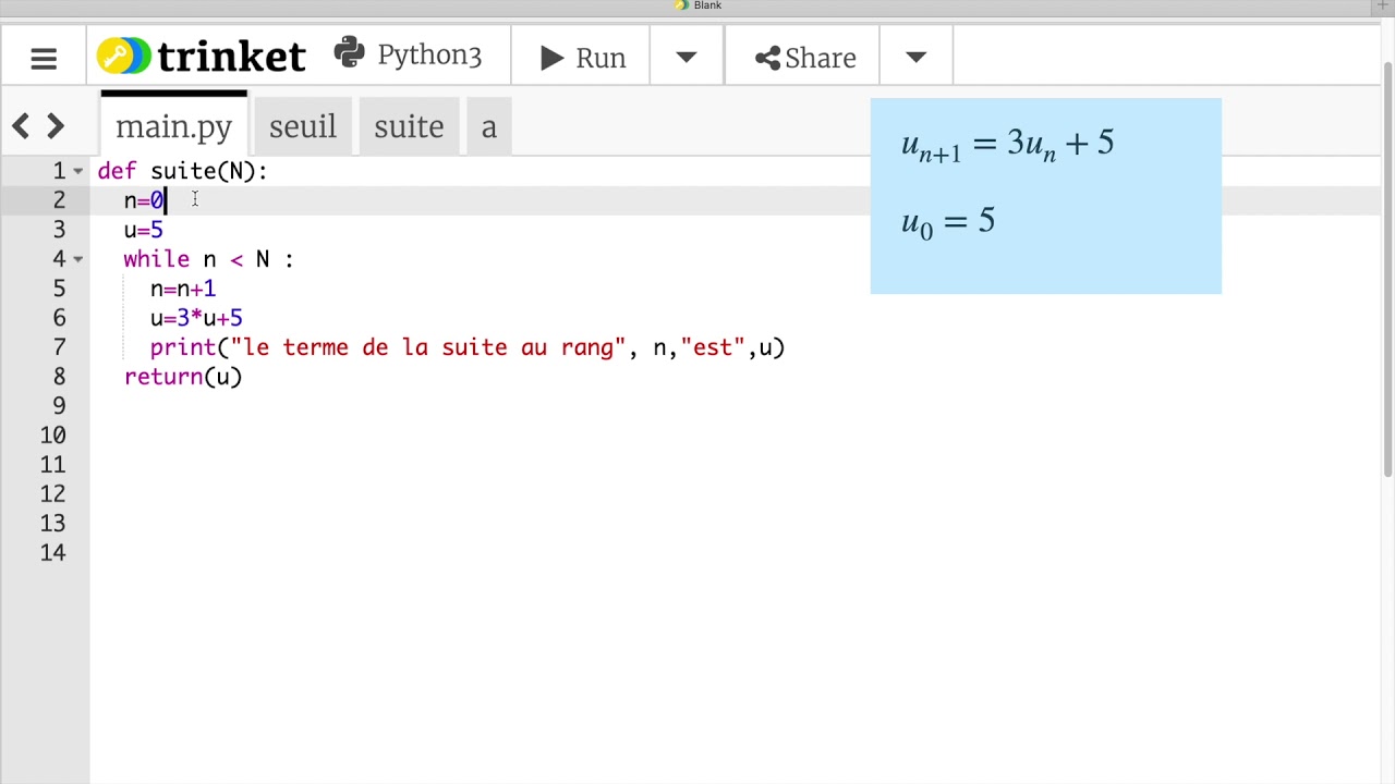 fonction python suite