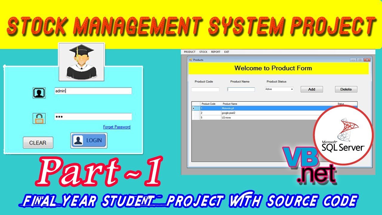Stock Management System in VB.NET Project using C# | CODER BABA | 2021