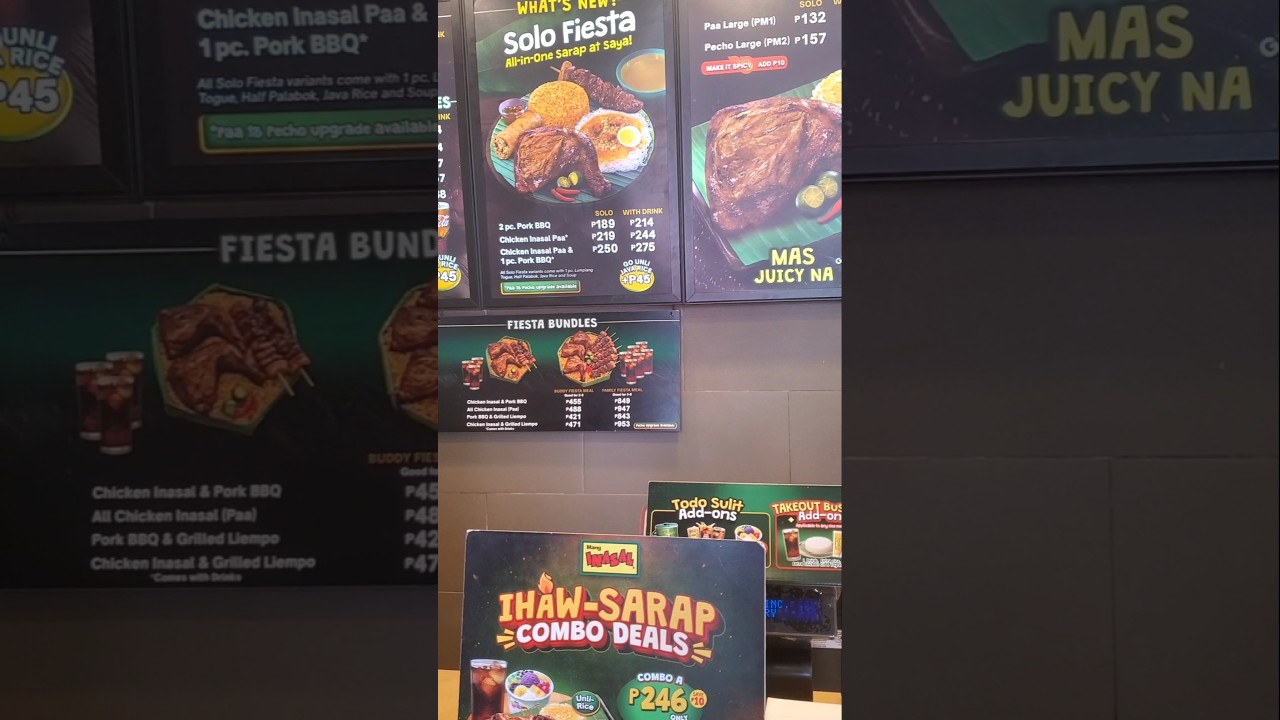 Mang inasal menu with price combo meals