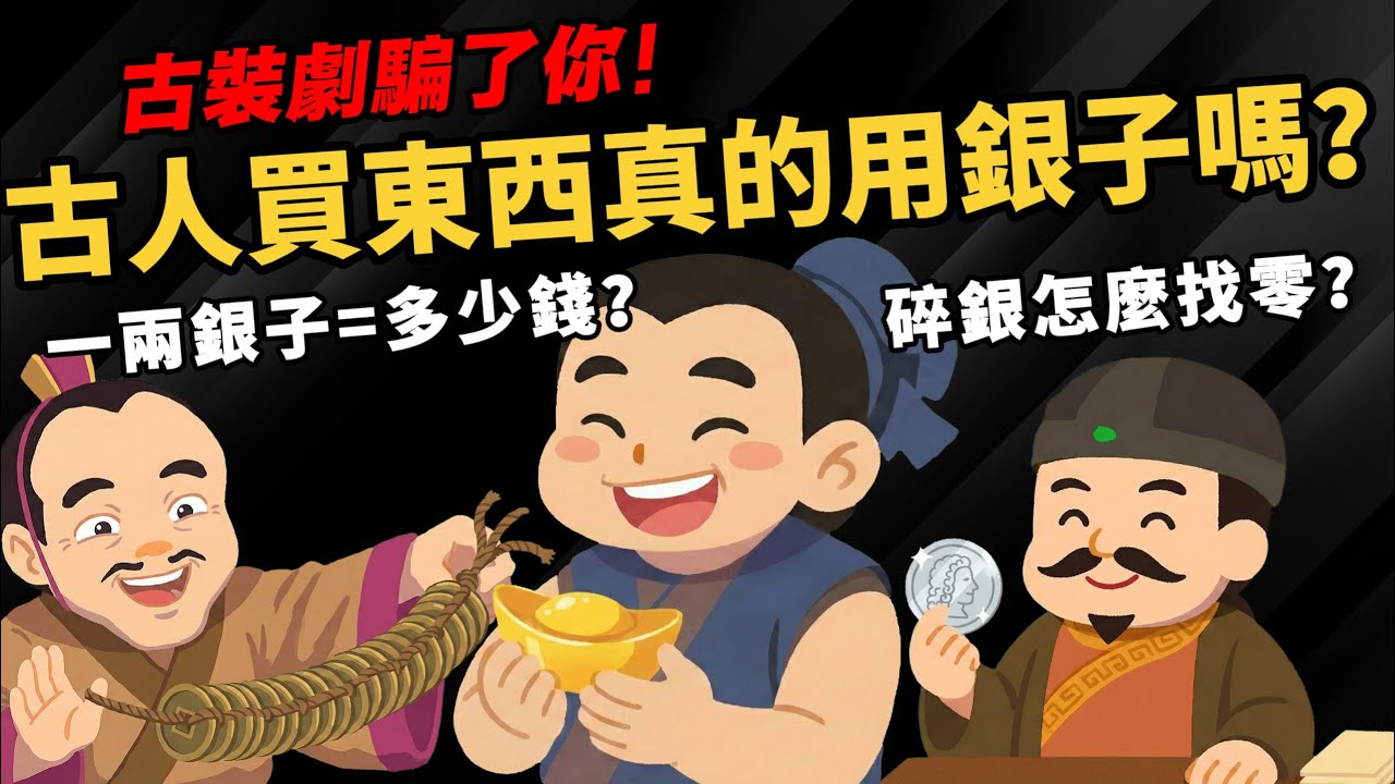 古裝劇騙了你！【古人買東西真的用銀子嗎？】一兩銀子=多少錢？碎銀怎麼找零？
