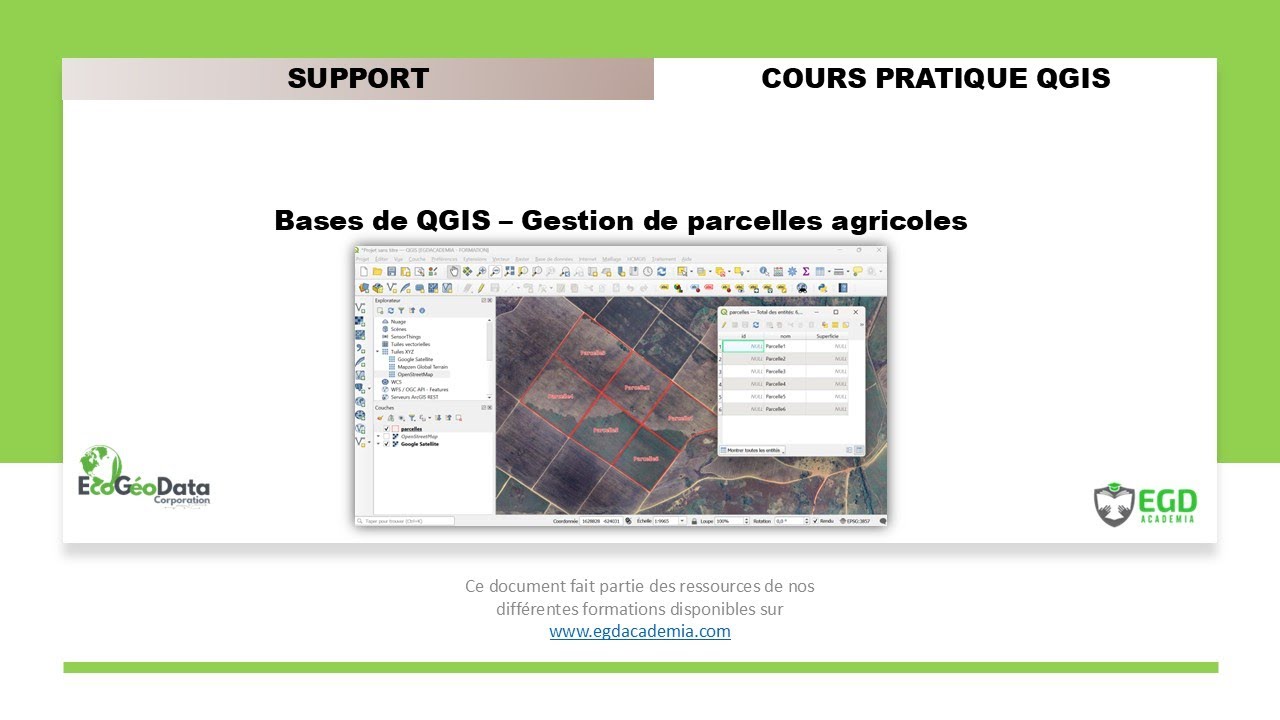 Gestion des parcelles agricoles - Introduction aux bases de QGIS - Module 2 Formation