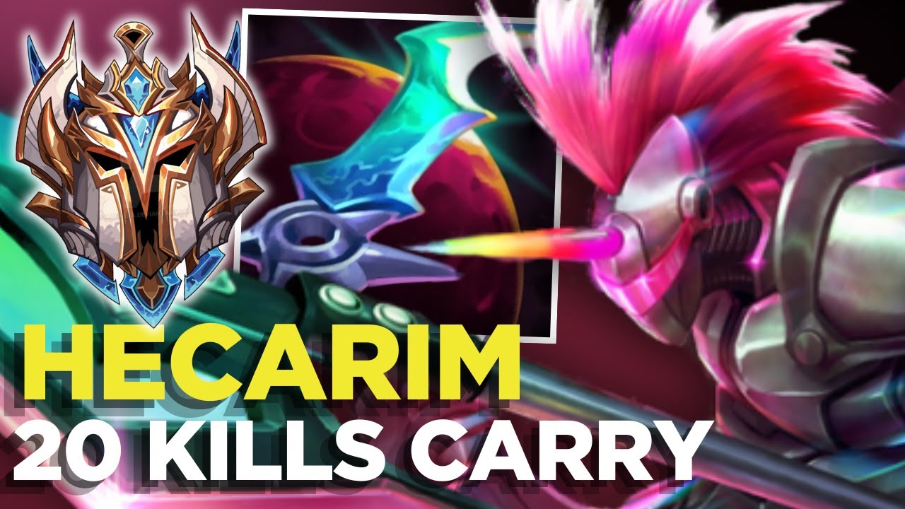 Hecarim 20 Kills and QUADRA KILL Hard Carry🔥- S16 Wild Rift Gameplay