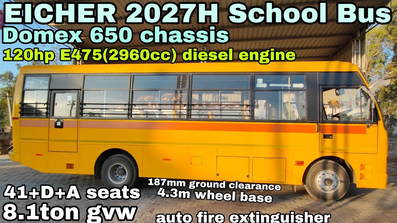 eicher school bus 2075H domex 650 chassis built bus, built like skyline segment #eicher