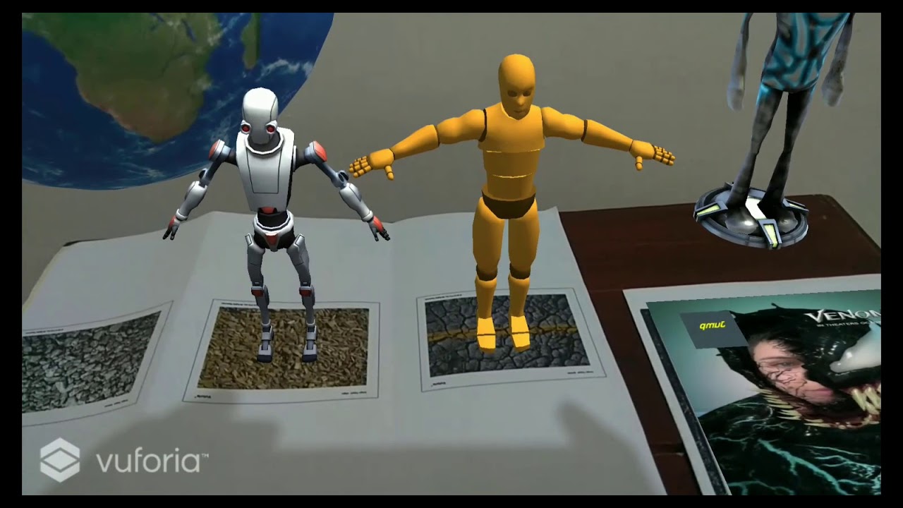 AR for Beginners: add virtual buttons, animate your 3D model and track multile image-targets