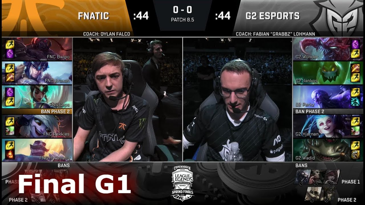 Fnatic vs G2 eSports | Game 1 Grand Final S8 EU LCS Spring 2018 | FNC vs G2 G1