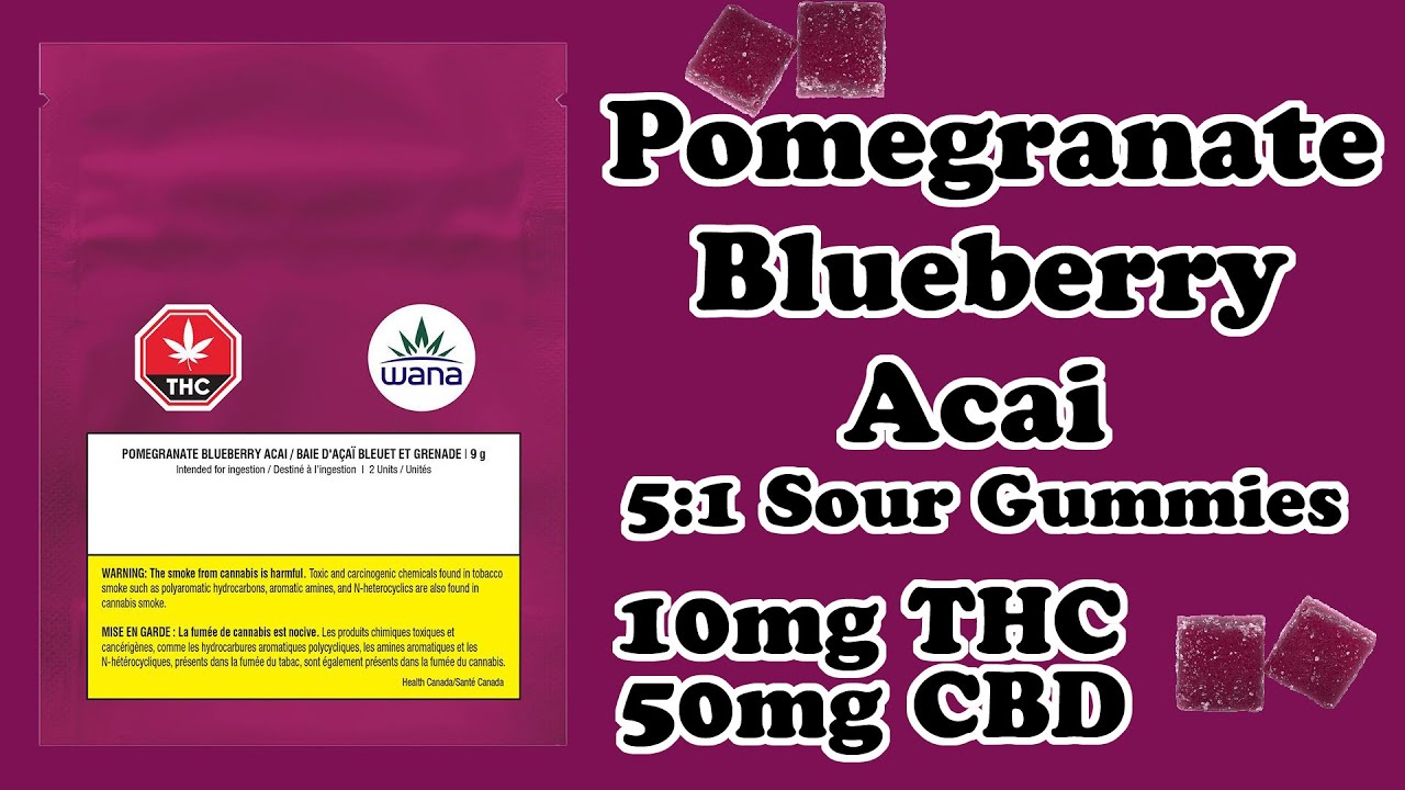 Unboxing & Review of Wana's Pomegranate Blueberry Acai Sour Gummies - Canadian Cannabis