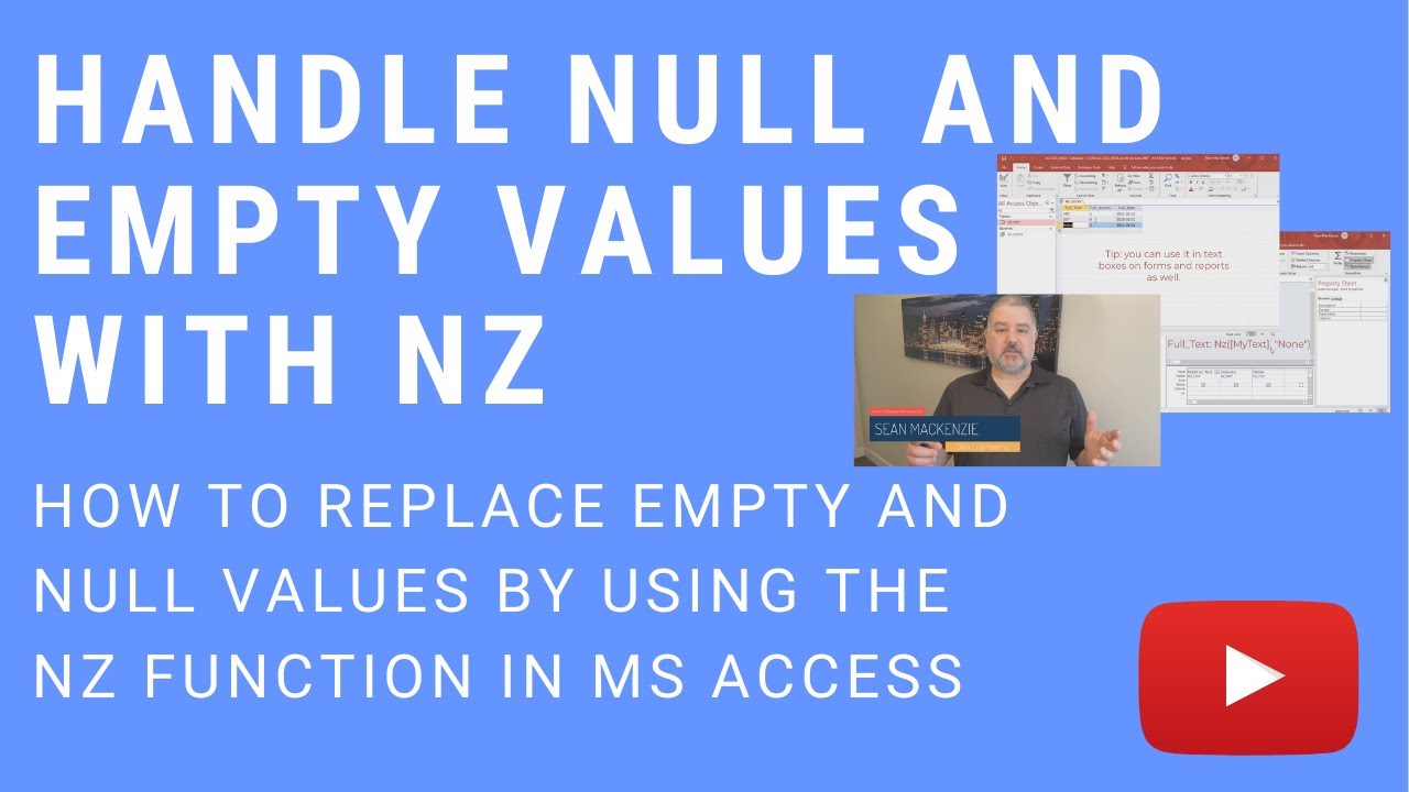 Как использовать Nz в Microsoft Access для обработки пустых значений и значений NULL