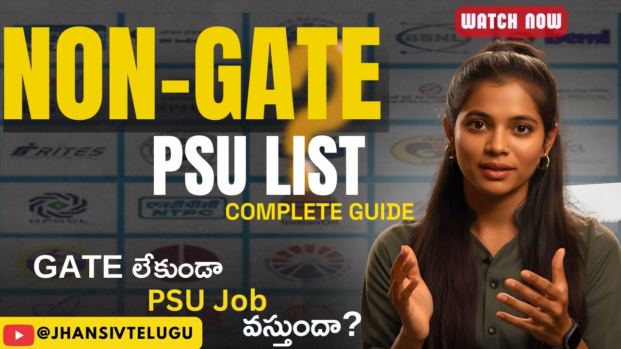 GATE Lekunda PSU Jobs | Non-GATE Engineering Govt Jobs @V Telugu by Jhansi #non-gate #psu_jobs