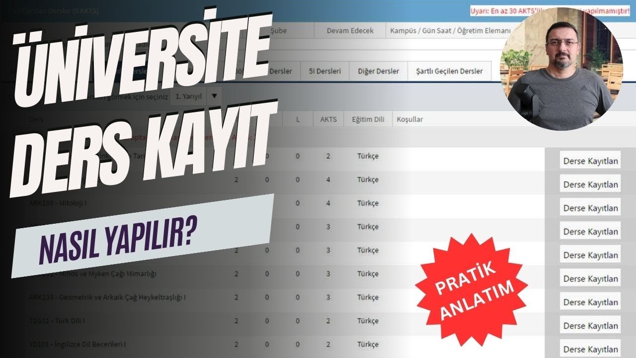 ÜNİVERSİTE DERS KAYIT NASIL YAPILIR