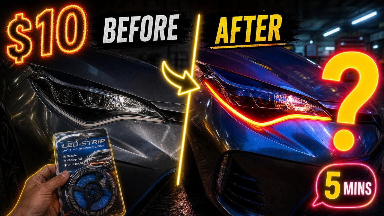 $10 Sequential LED Strip Install For any HEADLIGHT