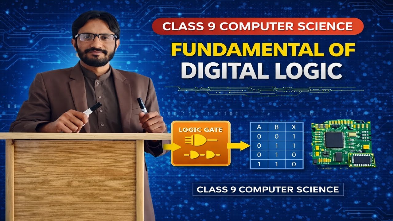 Lec-3.2:Fundamental of Digital Logic | Class 9 Computer Science | Logic Gates, Binary & Truth Tables