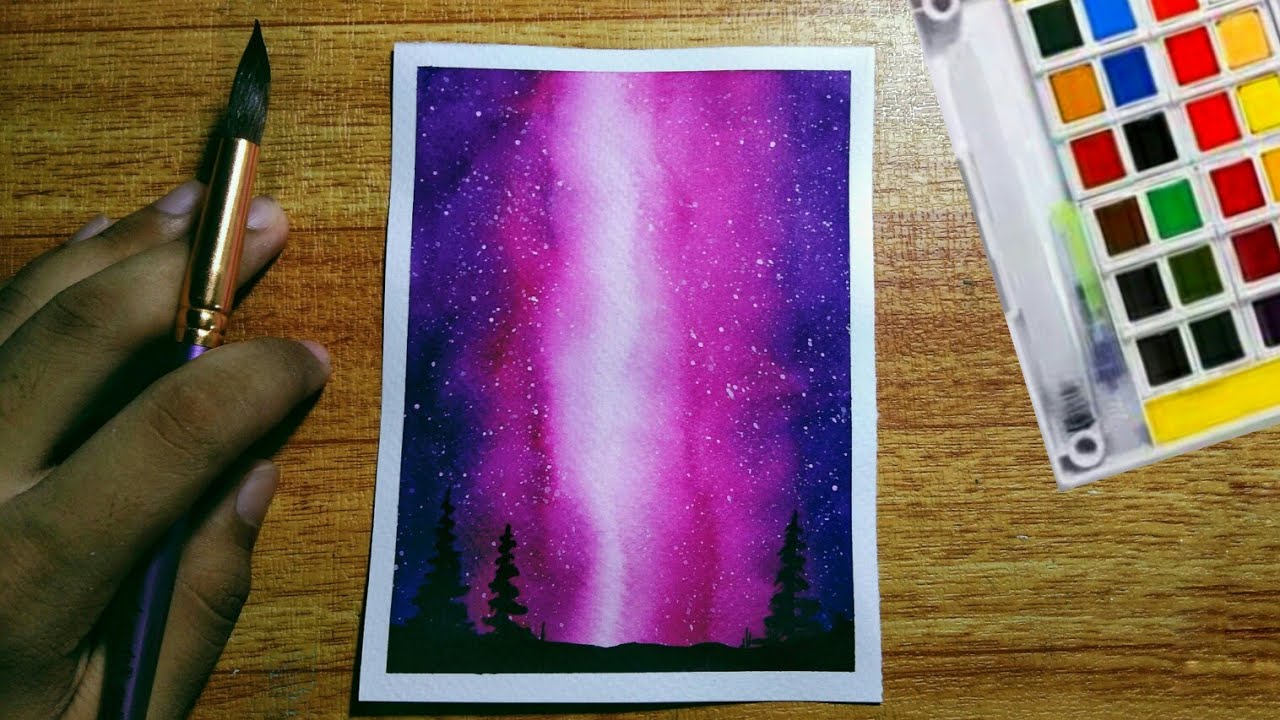 Easy Galaxy Night Sky Watercolor Painting for Beginners | Step-by-Step Tutorial