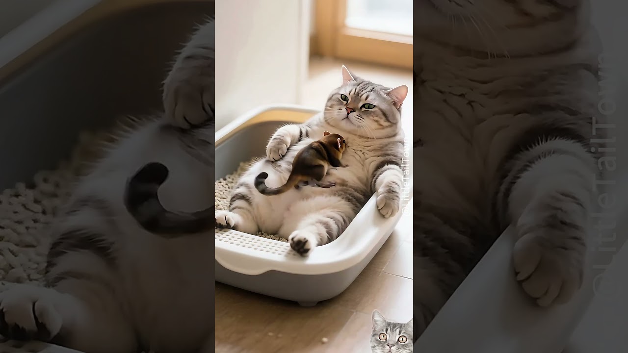 Fat Cat Jump-Scared by Baby Mouse! 😹🐭