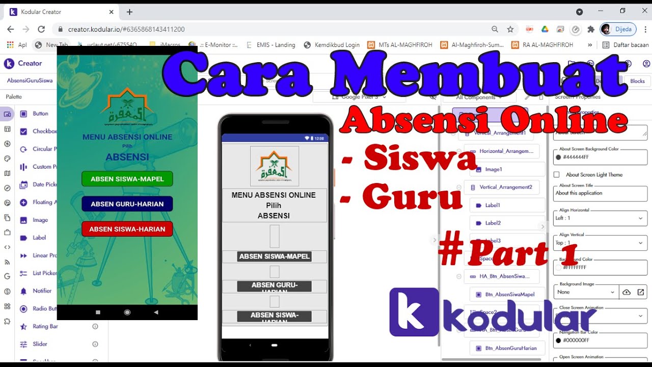 Membuat Absensi Online dengan Kodular ~ Part 1| Kodular