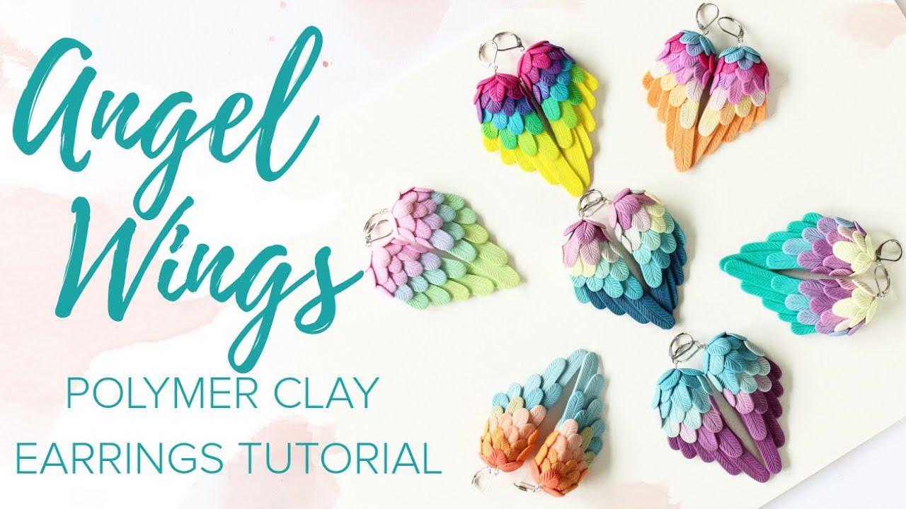 Angel Wings Earrings | Polymer Clay Tutorial