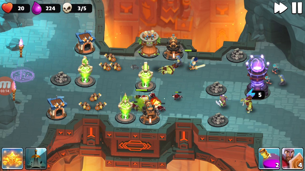 Castle Creeps TD - Chapter 3 Level 10-Flamebridge 3 Stars