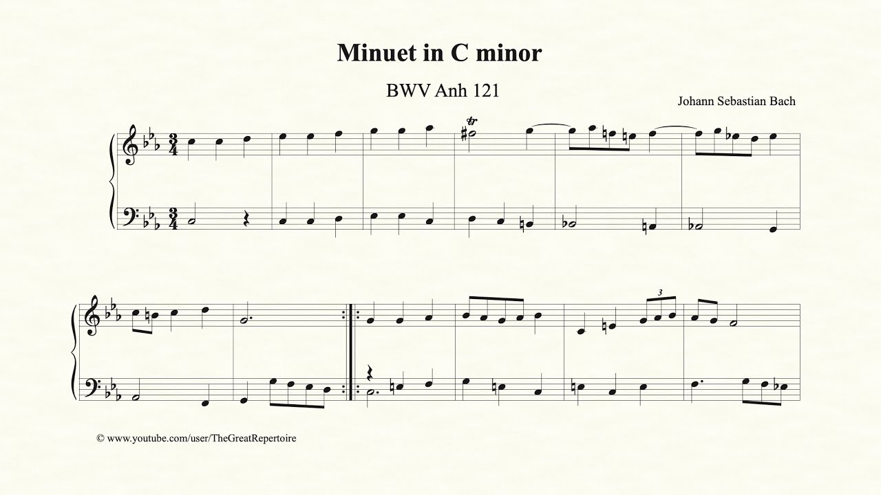 Bach, Minuet in C minor, BWV Anh 121