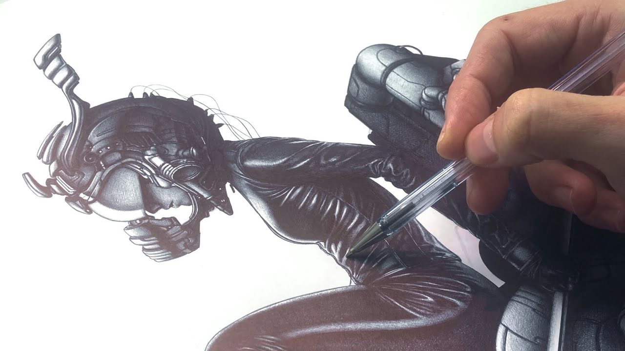 Time Lapse &middot; Full process ballpoint pen drawing