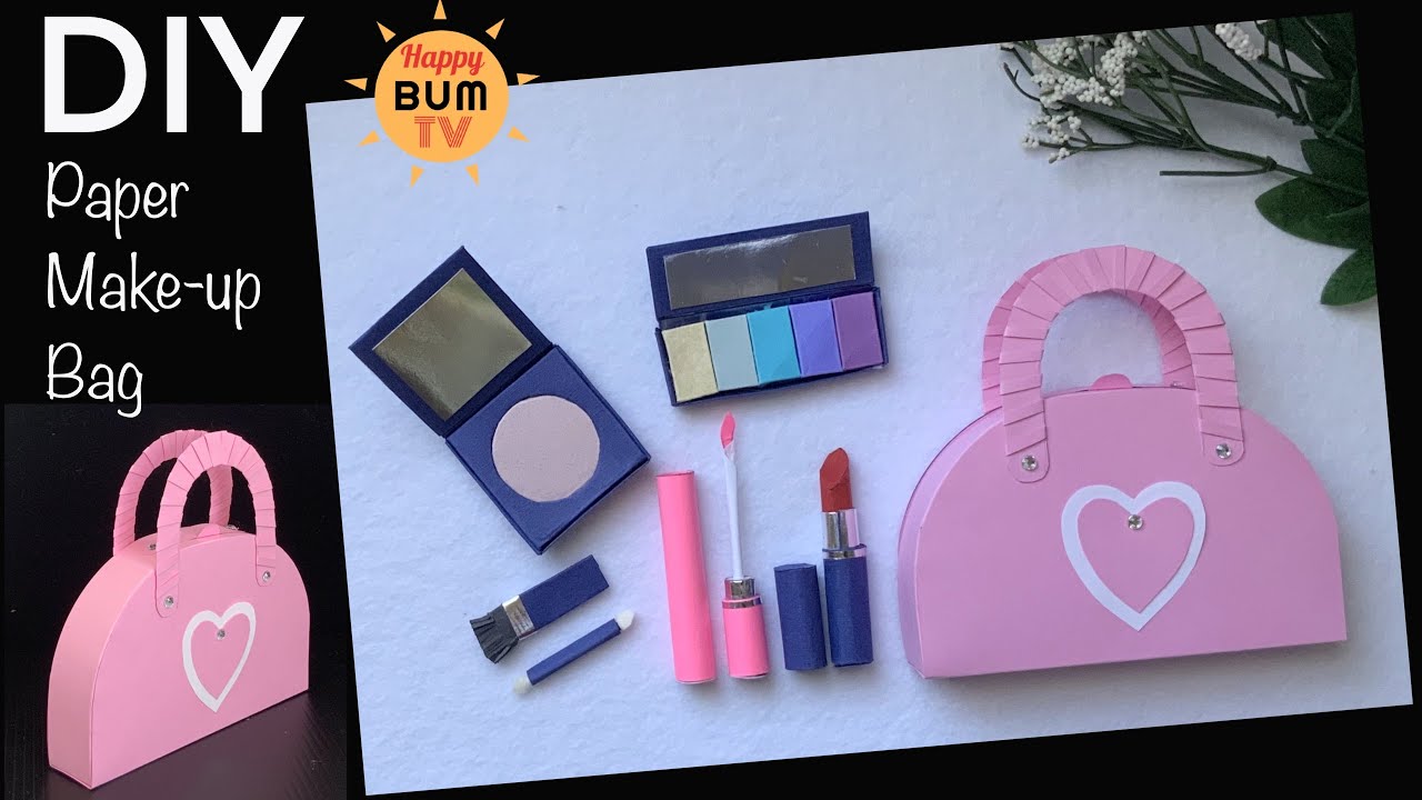 HOW TO MAKE PAPER MAKEUP BAG I DIY PAPER GIFT BOX I DIY MAKEUP BAG TUTORIAL