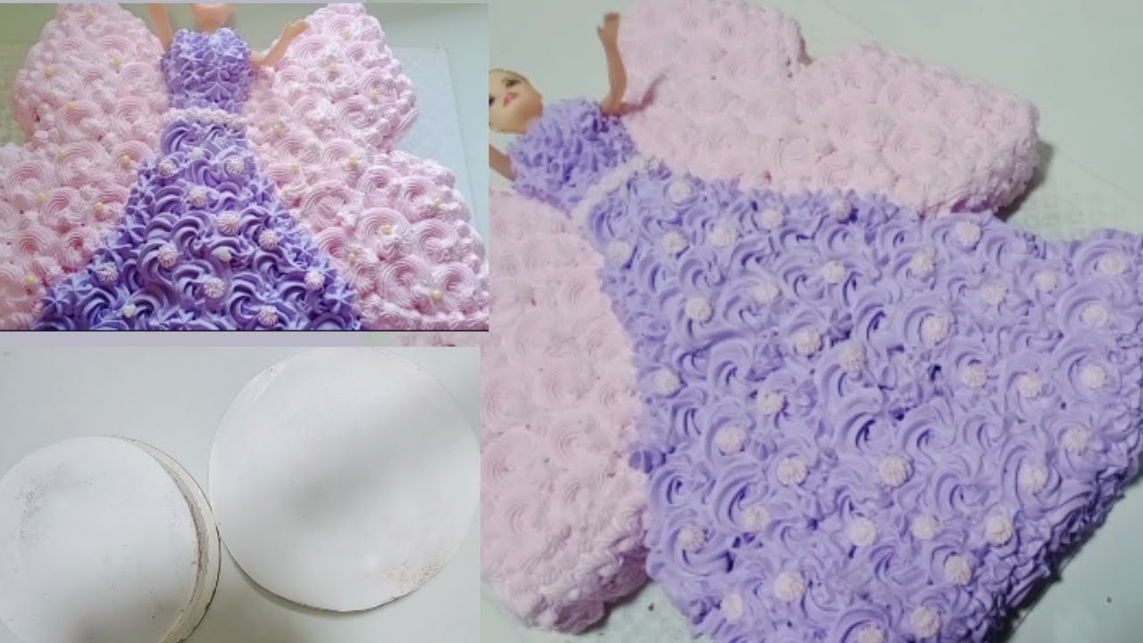 Angel cake with out mould | How to shape 2 round cake into an Angel Cake| Blueberry & Strawberry