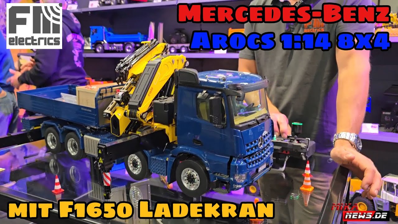 Kraftpaket - Mercedes Benz Arocs 1/14 8x4 mit F1650 Ladekran Hydraulisch - Intermodellbau