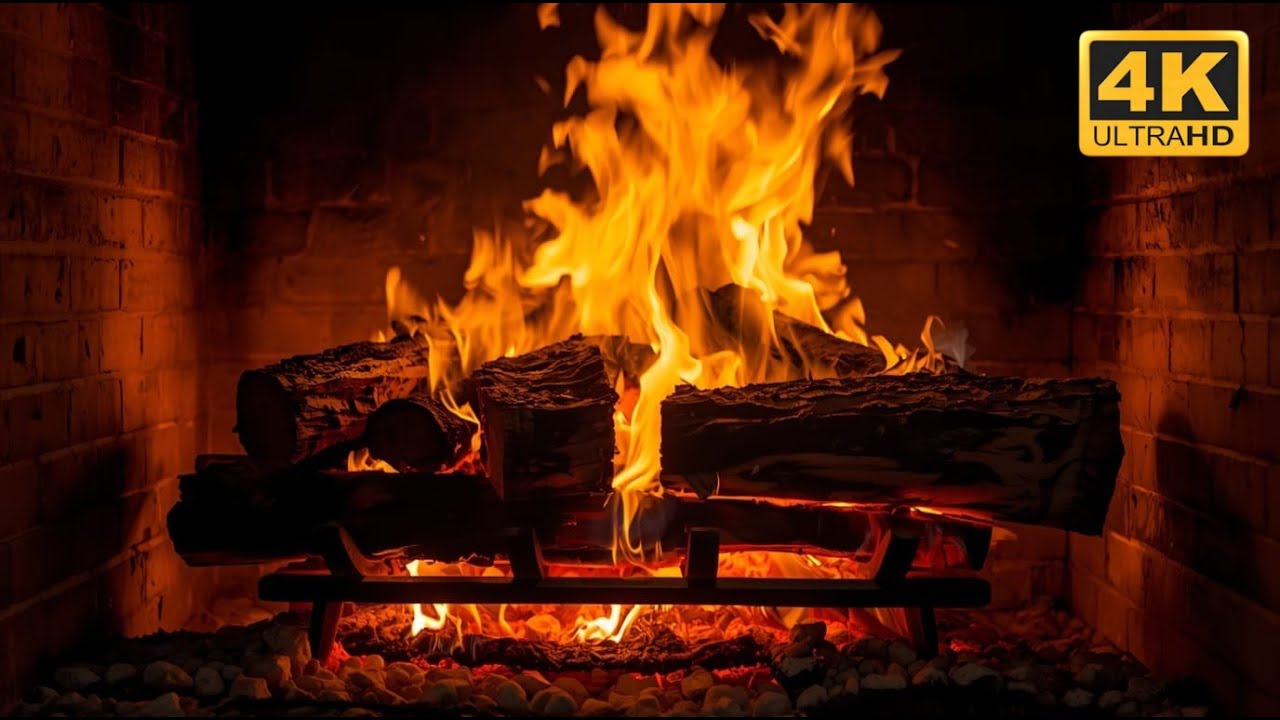 4K Fireplace Ambience | Calming Crackling Fire ASMR for Relaxation Studying Working