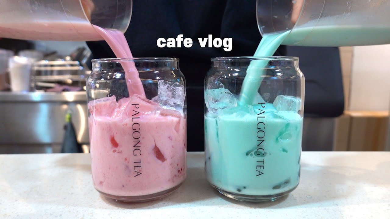 Sub)😴🛏이 영상은 카페브이로그를 가장한 수면유도브이로그입니다🛏😴,cafe vlog,음료제조영상,ASMR,nobgm,최블리
