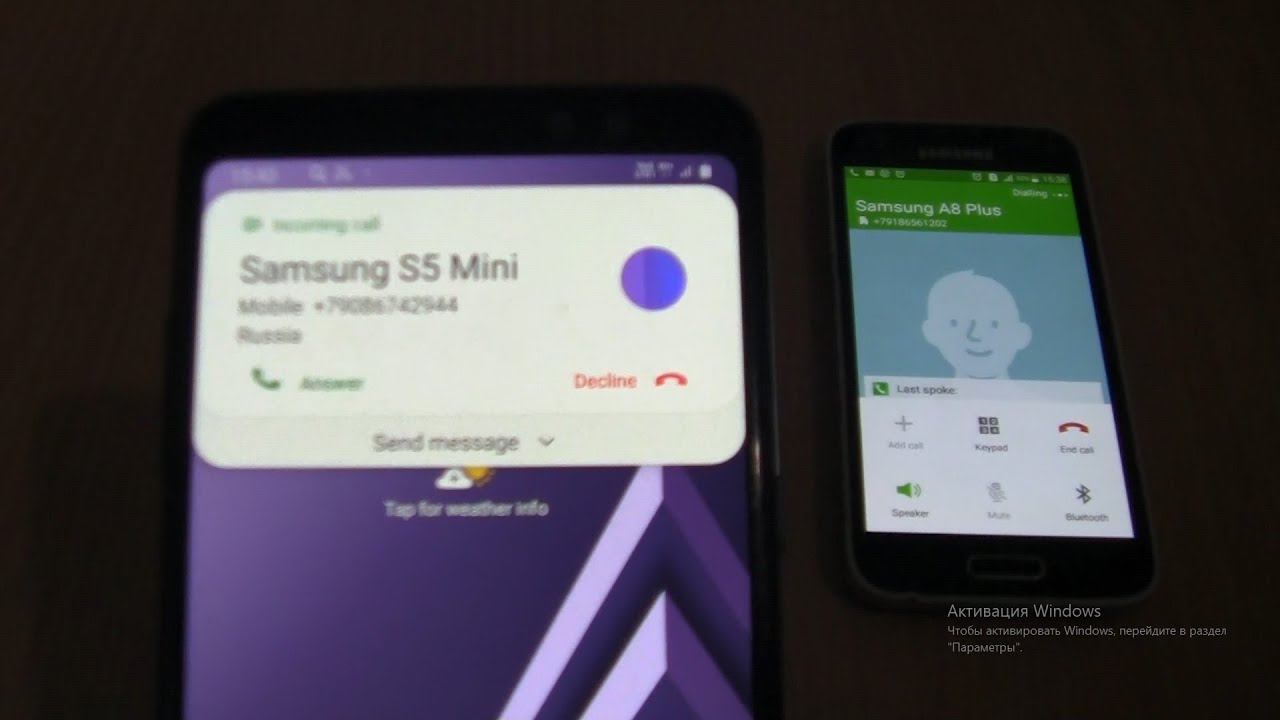 Over the Horizon Incoming call&Outgoing call at the Same  Time Samsung Galaxy S5 mini+A8 plus