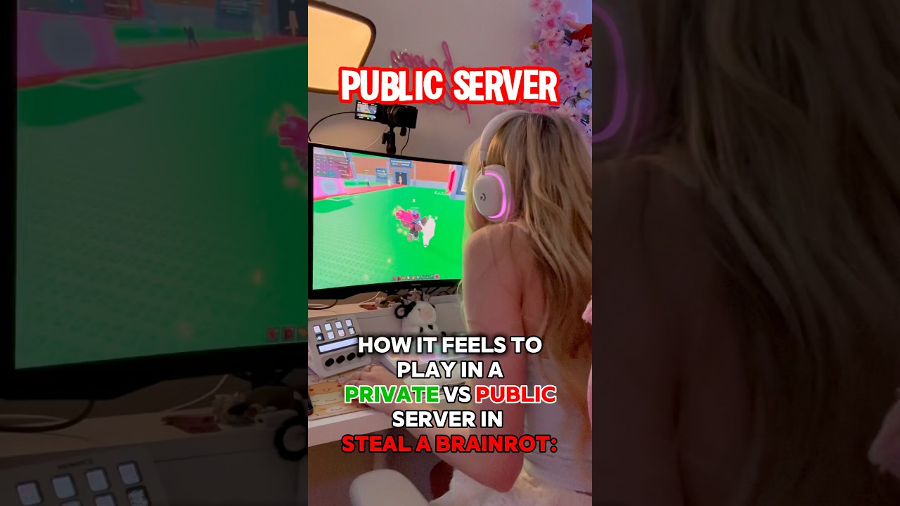 Playing &ldquo;STEAL A BRAINROT&rdquo;in PUBLIC VS. PRIVATE Server on ROBLOX! 🤗😡