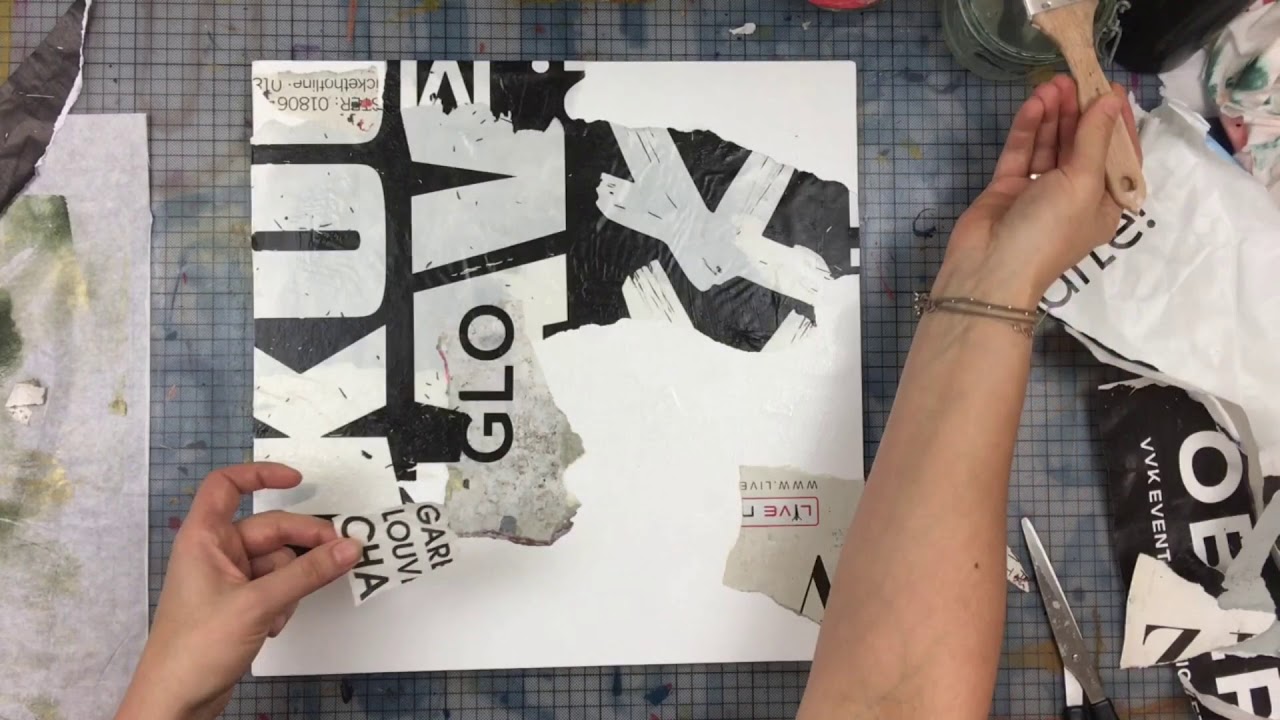 Abstract Collage - Using Found Paper and Tissue Paper