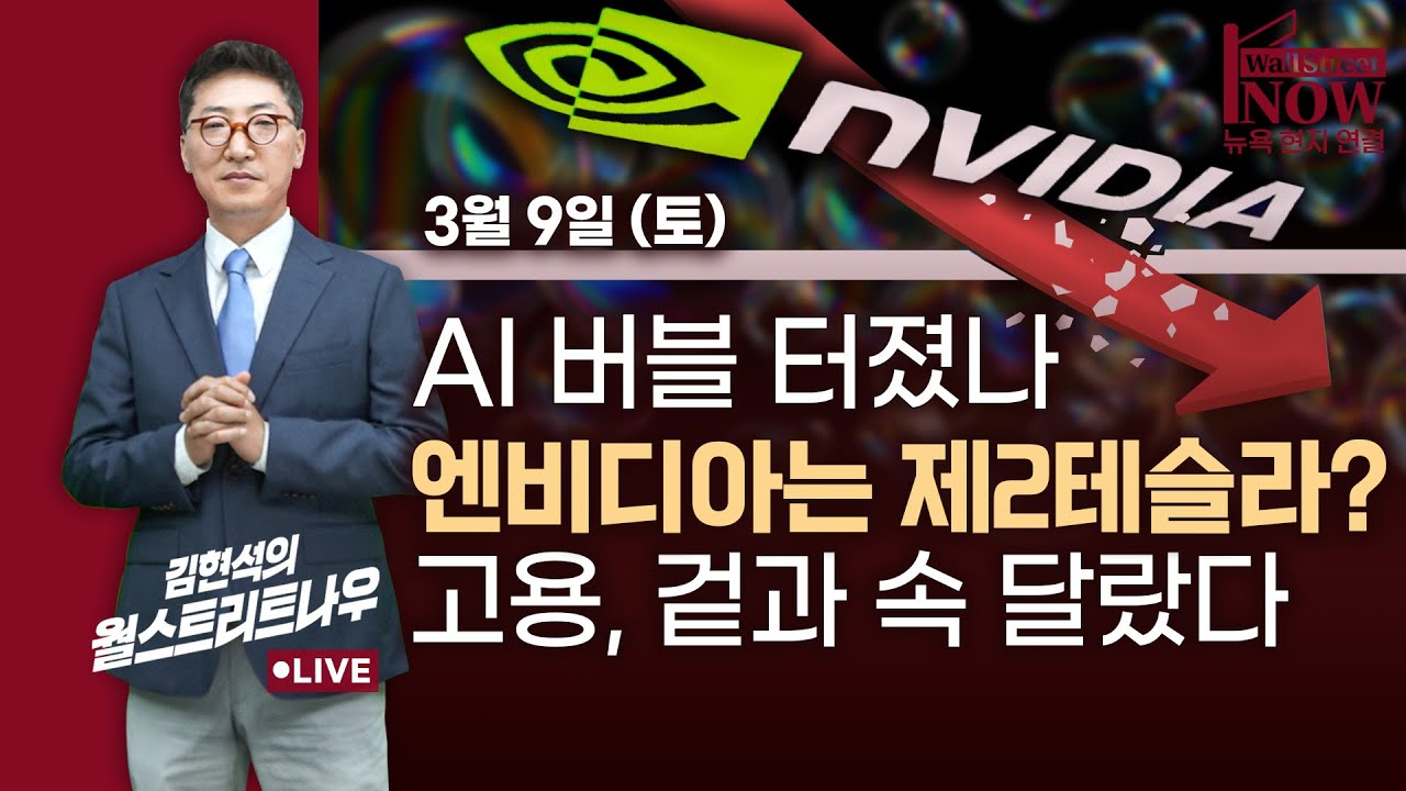 [김현석의 월스트리트나우] AI 버블 터졌나, 엔비디아는 제2의 테슬라?…고용, 겉과 속 달랐다