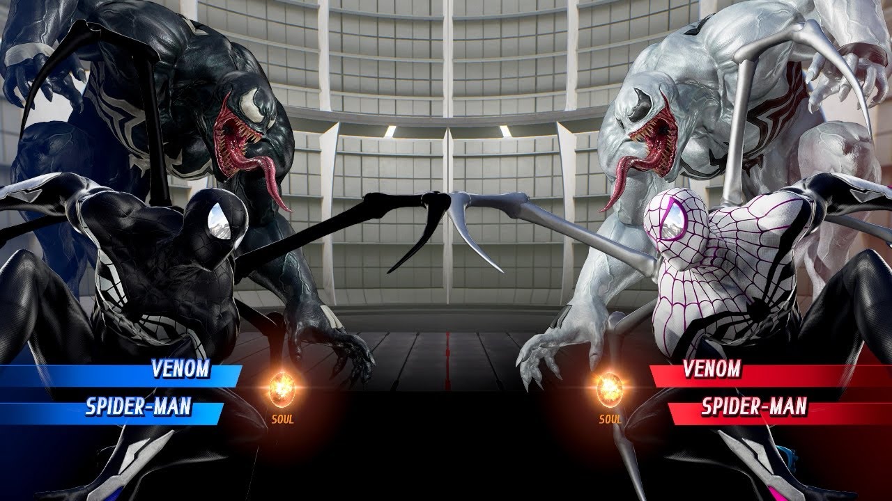 Venom & Black Spider Man VS White Venom & White Spider Man - Marvel vs Capcom Infinite