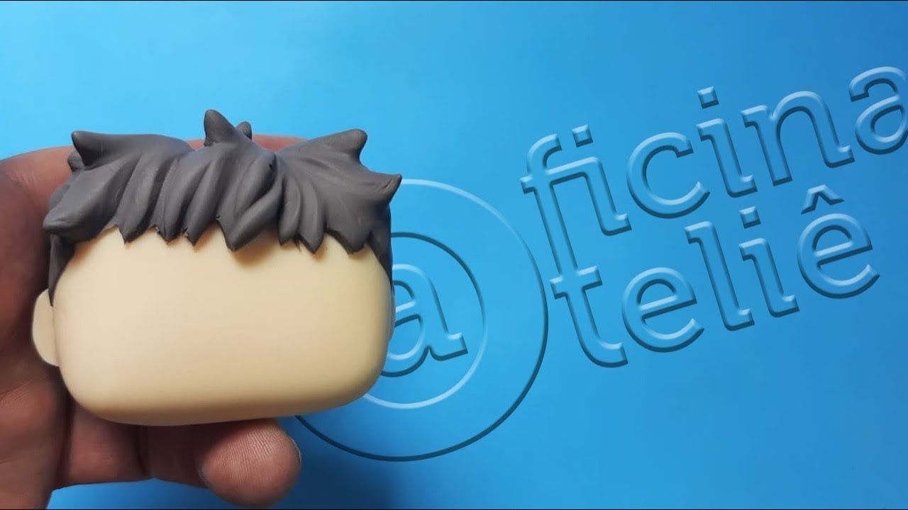 Cabelo arrepiado masculino - em biscuit.