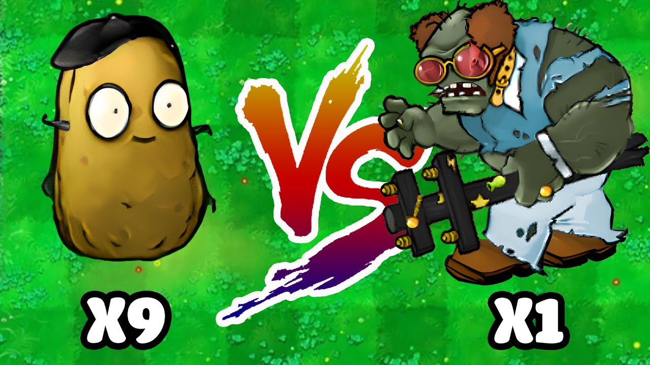 9 NUT IMITATOR vs 1 RAMPAGING DISCO KING GARGANTUAR, Who Will Win? PVZ Hybrid Challenge