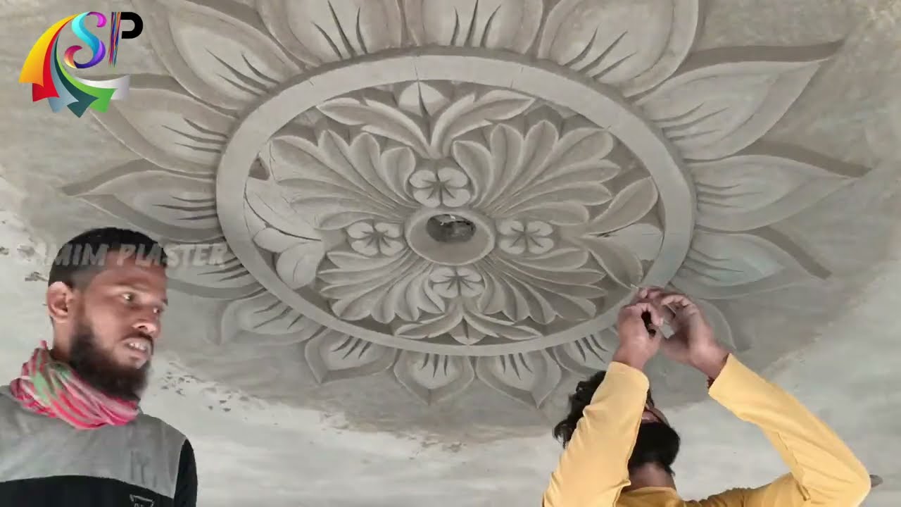 How To Make a Ceiling Flower ||  Ceiling Design _ cement & sand