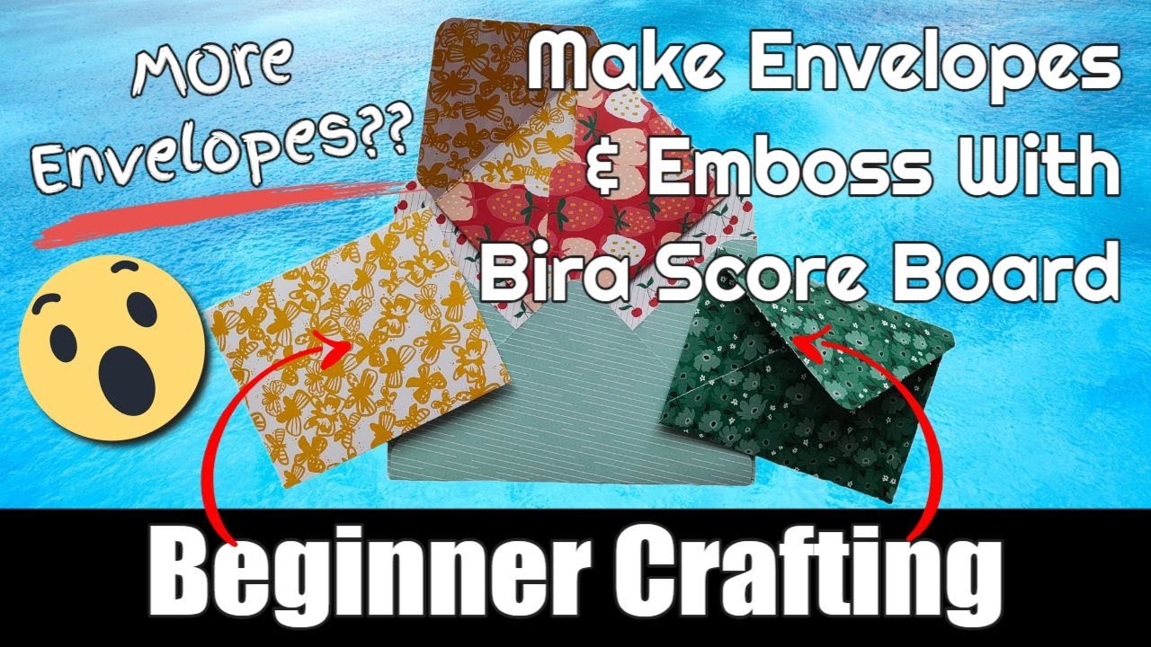 Making envelopes & embossing with Bira Craft scoring board and punch.