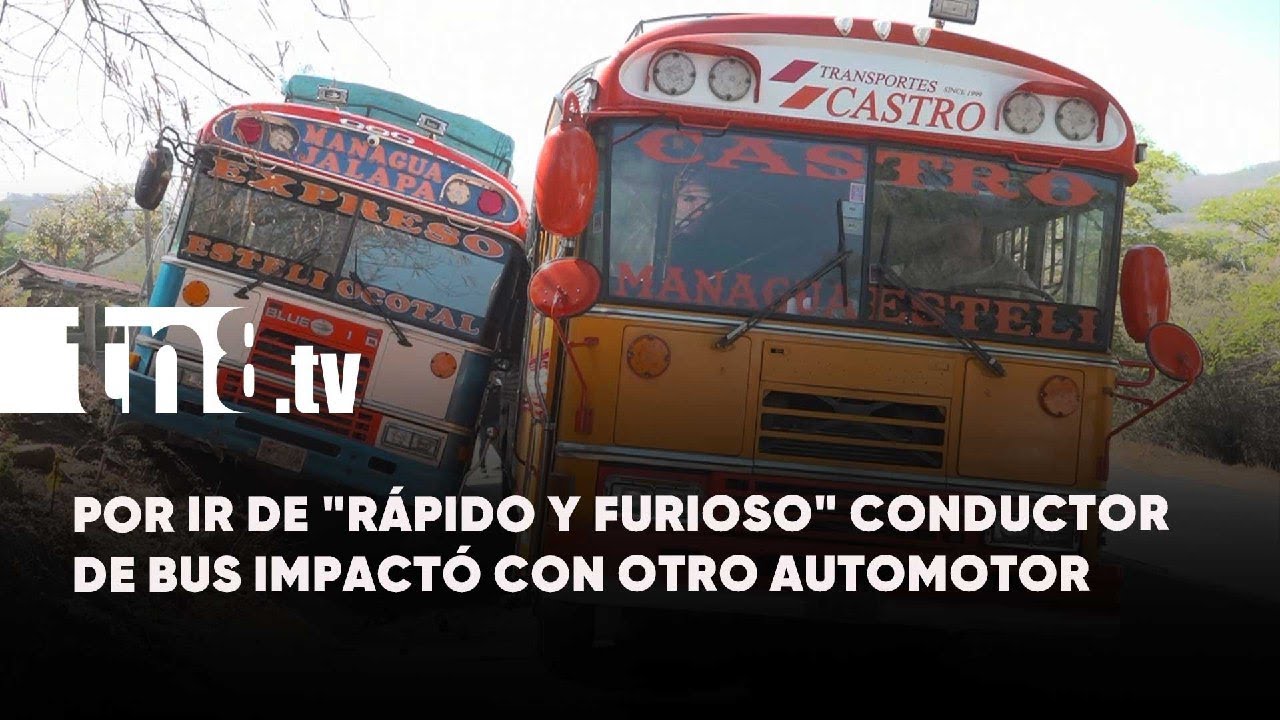 Aparatoso accidente! Bus por adelantar provoca colisión en Estelí