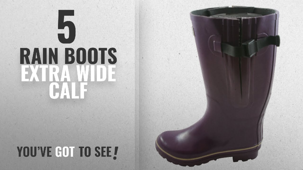 Top 5 Rain Boots Extra Wide Calf [2018]: Jileon Extra Wide Calf Rubber Purple Rain Boots for