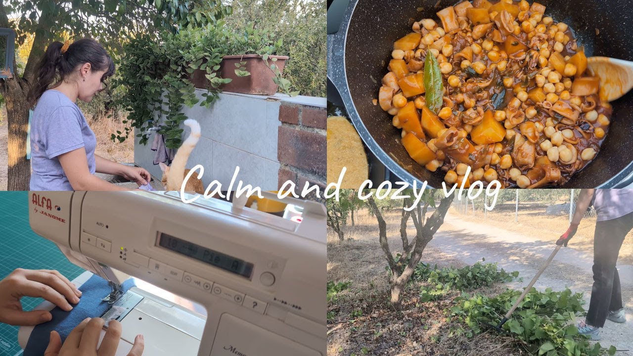 The calm of a late summer in the countryside 🍂 squid in sauce recipe, sewing…