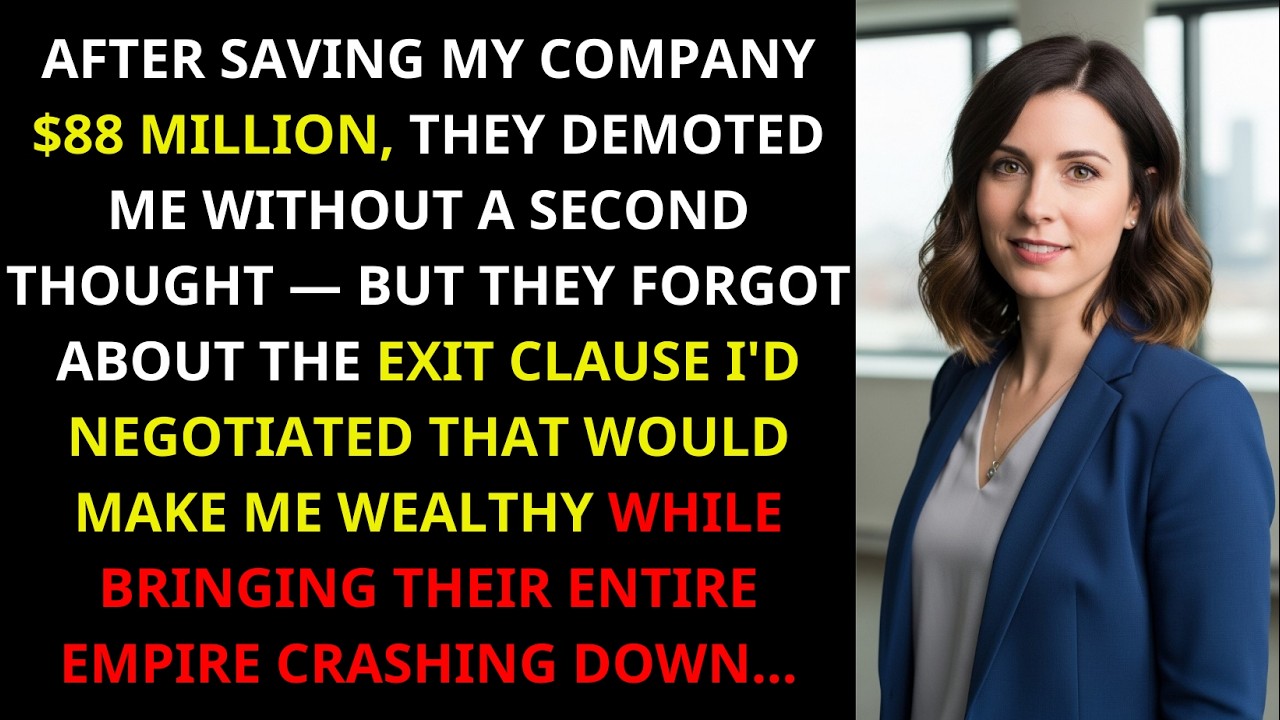 They Demoted Me After I Saved $88M — So I Triggered the Exit Clause They Forgot I Had 📊🚪