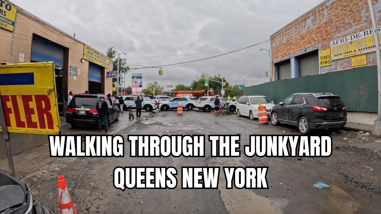 4k virtual Walk through the JUNKYARD of QUEENS NY. 