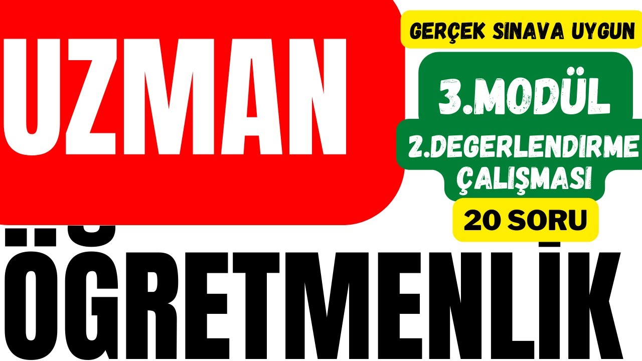 Metin Özdamarlar ÖBA Deneme Sınavı 3. Modül 1. Deneme Sınavı (#uzmanöğretmenlik ve #başöğretmenlik )