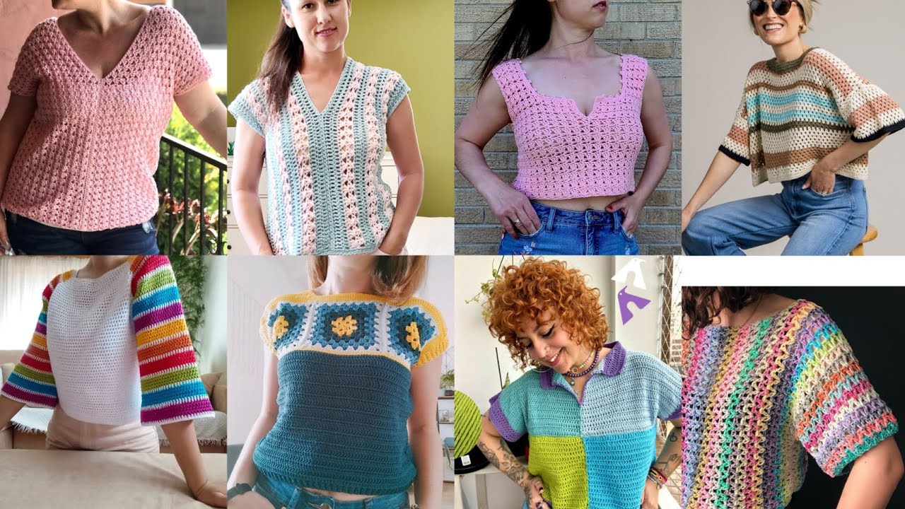 Crochet Top Blouse Latest New Design 2026 For Granny Squarel|Tunic Top Blouse #usa 